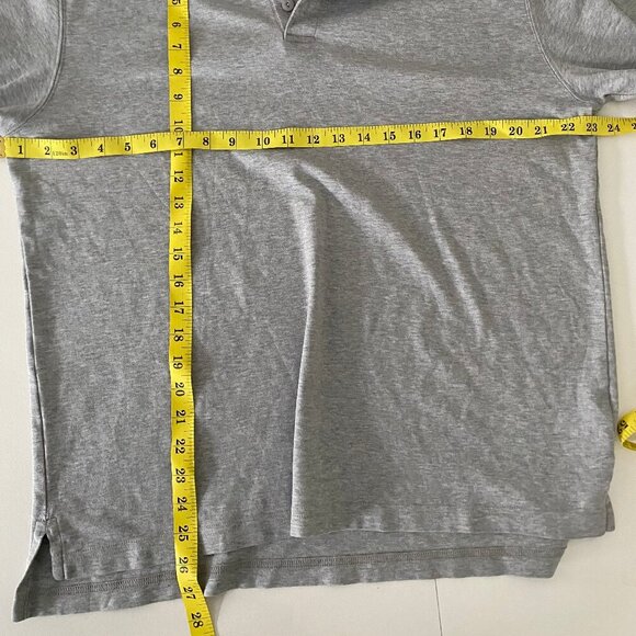 LL Bean Long Sleeve Polo Shirt Pima Cotton Men's Large Gray 262175 - Picture 5 of 5